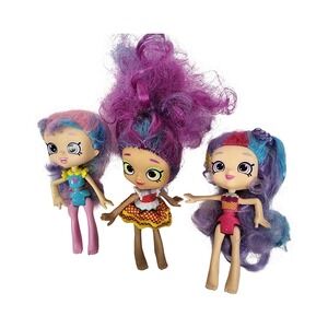 Shopkins Kooky Kitchen Surprise Dolls Lot 3 Purple Blue Hair Colorful Outfits